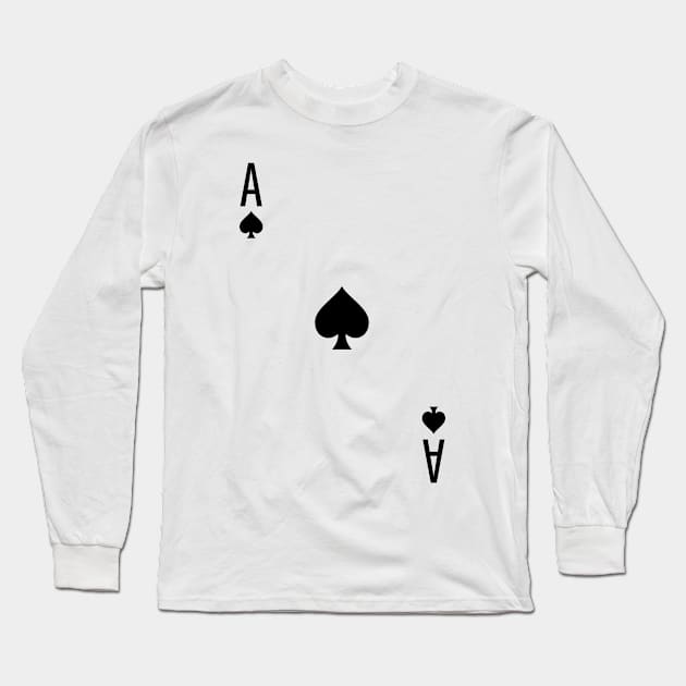 Ace of Spades - Playing Card Design Long Sleeve T-Shirt by ScienceCorner